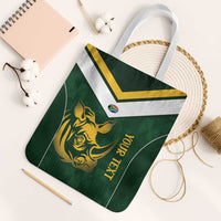 South Africa Rugby Custom Tote Bag Springboks Kente Rhino Symbol - Wonder Print Shop