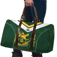 South Africa Rugby Custom Travel Bag Springboks Kente Rhino Symbol - Wonder Print Shop
