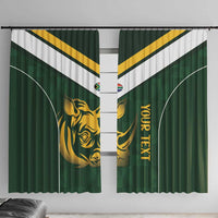 South Africa Rugby Custom Window Curtain Springboks Kente Rhino Symbol - Wonder Print Shop