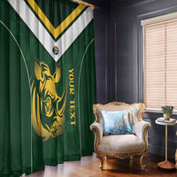 South Africa Rugby Custom Window Curtain Springboks Kente Rhino Symbol - Wonder Print Shop