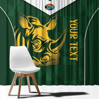 South Africa Rugby Custom Window Curtain Springboks Kente Rhino Symbol - Wonder Print Shop