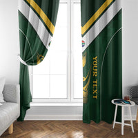 South Africa Rugby Custom Window Curtain Springboks Kente Rhino Symbol - Wonder Print Shop