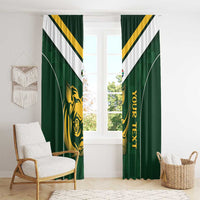 South Africa Rugby Custom Window Curtain Springboks Kente Rhino Symbol - Wonder Print Shop