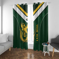 South Africa Rugby Custom Window Curtain Springboks Kente Rhino Symbol - Wonder Print Shop
