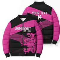 Custom Somerset Cricket Bomber Puffer Jacket 150 Years of Anniversary - Wonder Print Shop