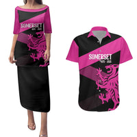 Custom Somerset Cricket Couples Matching Puletasi and Hawaiian Shirt 150 Years of Anniversary - Wonder Print Shop