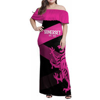 Custom Somerset Cricket Family Matching Off Shoulder Maxi Dress and Hawaiian Shirt 150 Years of Anniversary - Wonder Print Shop