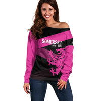 Custom Somerset Cricket Off Shoulder Sweater 150 Years of Anniversary - Wonder Print Shop