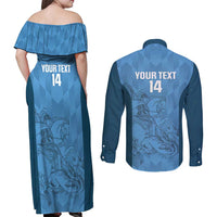 Custom St. Georges Cricket Couples Matching Off Shoulder Maxi Dress and Long Sleeve Button Shirt Go Champions Sporty Style - Wonder Print Shop
