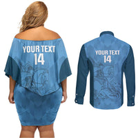 Custom St. Georges Cricket Couples Matching Off Shoulder Short Dress and Long Sleeve Button Shirt Go Champions Sporty Style - Wonder Print Shop