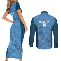 Custom St. Georges Cricket Couples Matching Short Sleeve Bodycon Dress and Long Sleeve Button Shirt Go Champions Sporty Style - Wonder Print Shop