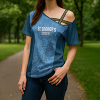 Custom St. Georges Cricket Cross Shoulder Shirt Go Champions Sporty Style - Wonder Print Shop