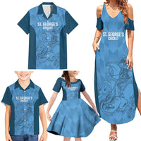 Custom St. Georges Cricket Family Matching Summer Maxi Dress and Hawaiian Shirt Go Champions Sporty Style - Wonder Print Shop