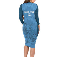 Custom St. Georges Cricket Long Sleeve Bodycon Dress Go Champions Sporty Style - Wonder Print Shop