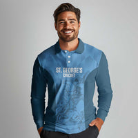 Custom St. Georges Cricket Long Sleeve Polo Shirt Go Champions Sporty Style - Wonder Print Shop