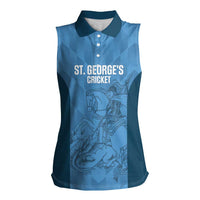 Custom St. Georges Cricket Women Sleeveless Polo Shirt Go Champions Sporty Style - Wonder Print Shop