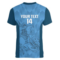 Custom St. Georges Cricket Women V-Neck T-Shirt Go Champions Sporty Style - Wonder Print Shop