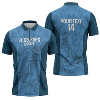 Custom St. Georges Cricket Zipper Polo Shirt Go Champions Sporty Style - Wonder Print Shop