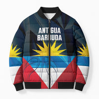 Antigua and Barbuda Basketball Custom Bomber Puffer Jacket Flag Sporty Style