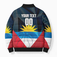 Antigua and Barbuda Basketball Custom Bomber Puffer Jacket Flag Sporty Style