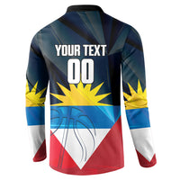 Antigua and Barbuda Basketball Custom Button Sweatshirt Flag Sporty Style