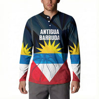 Antigua and Barbuda Basketball Custom Button Sweatshirt Flag Sporty Style