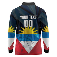 Antigua and Barbuda Basketball Custom Long Sleeve Polo Shirt Flag Sporty Style