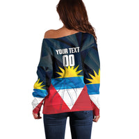 Antigua and Barbuda Basketball Custom Off Shoulder Sweater Flag Sporty Style