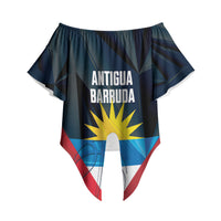 Antigua and Barbuda Basketball Custom Off Shoulder Wrap Waist Top Flag Sporty Style