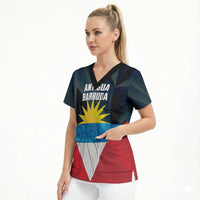 Antigua and Barbuda Basketball Custom Scrub Top Flag Sporty Style