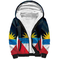 Antigua and Barbuda Basketball Custom Sherpa Hoodie Flag Sporty Style