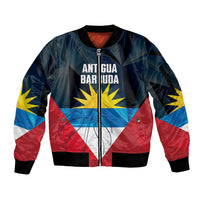 Antigua and Barbuda Basketball Custom Sleeve Zip Bomber Jacket Flag Sporty Style
