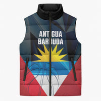Antigua and Barbuda Basketball Custom Sleeveless Puffer Jacket Flag Sporty Style