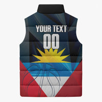 Antigua and Barbuda Basketball Custom Sleeveless Puffer Jacket Flag Sporty Style