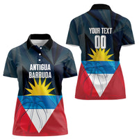 Antigua and Barbuda Basketball Custom Women Polo Shirt Flag Sporty Style