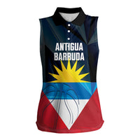 Antigua and Barbuda Basketball Custom Women Sleeveless Polo Shirt Flag Sporty Style
