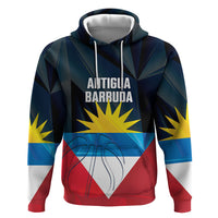 Antigua and Barbuda Basketball Custom Zip Hoodie Flag Sporty Style