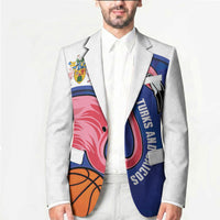 Turks and Caicos Islands Basketball Personalized Blazer Flamingo Mascot Style
