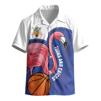 Turks and Caicos Islands Basketball Personalized Kid Hawaiian Shirt Flamingo Mascot Style