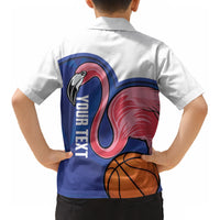 Turks and Caicos Islands Basketball Personalized Kid Hawaiian Shirt Flamingo Mascot Style