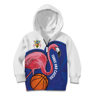 Turks and Caicos Islands Basketball Personalized Kid Hoodie Flamingo Mascot Style