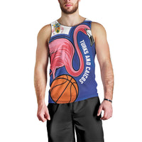Turks and Caicos Islands Basketball Personalized Men Tank Top Flamingo Mascot Style