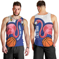 Turks and Caicos Islands Basketball Personalized Men Tank Top Flamingo Mascot Style