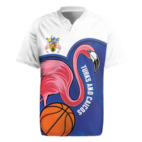 Turks and Caicos Islands Basketball Personalized Rugby Jersey Flamingo Mascot Style