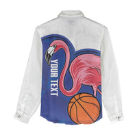 Turks and Caicos Islands Basketball Personalized Women Casual Shirt Flamingo Mascot Style