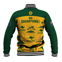 Australia Soccer Baseball Jacket Matildas World Cup 2023 Tropical Style - Wonder Print Shop