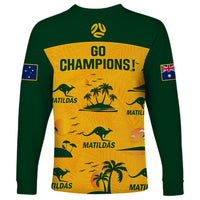 Australia Soccer Long Sleeve Shirt Matildas World Cup 2023 Tropical Style - Wonder Print Shop