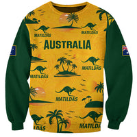 Australia Soccer Sweatshirt Matildas World Cup 2023 Tropical Style - Wonder Print Shop