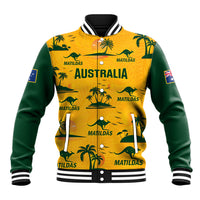 Custom Australia Soccer Baseball Jacket Matildas World Cup 2023 Tropical Style - Wonder Print Shop
