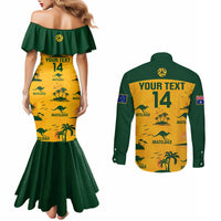 custom-australia-soccer-couples-matching-mermaid-dress-and-long-sleeve-button-shirts-matildas-world-cup-2023-tropical-style